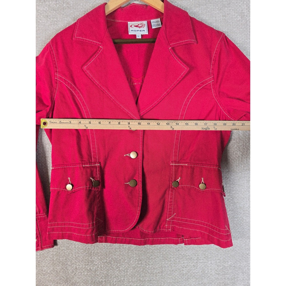 Roper Pink Denim Western Jacket Womens Large Pink Jean Blazer Cowgirl Rodeo Vtg - Picture 5 of 12